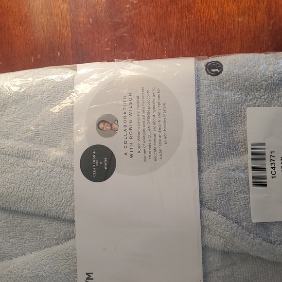 Clean Design Hone x Martex Low Lint 100% Cotton Robe S/M Light Blue - Picture 3 of 7